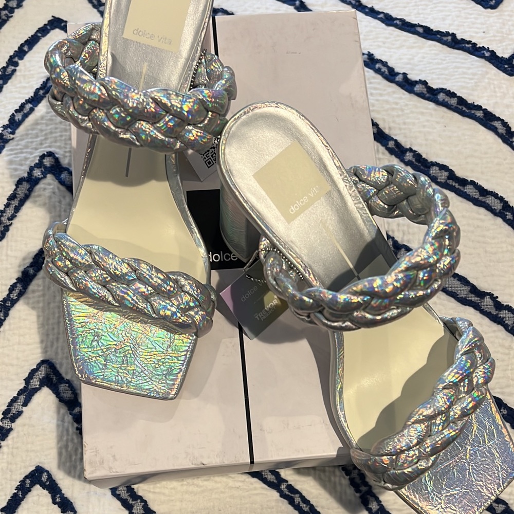 Dolce Vita Paily Pride Silver Sandals size 8